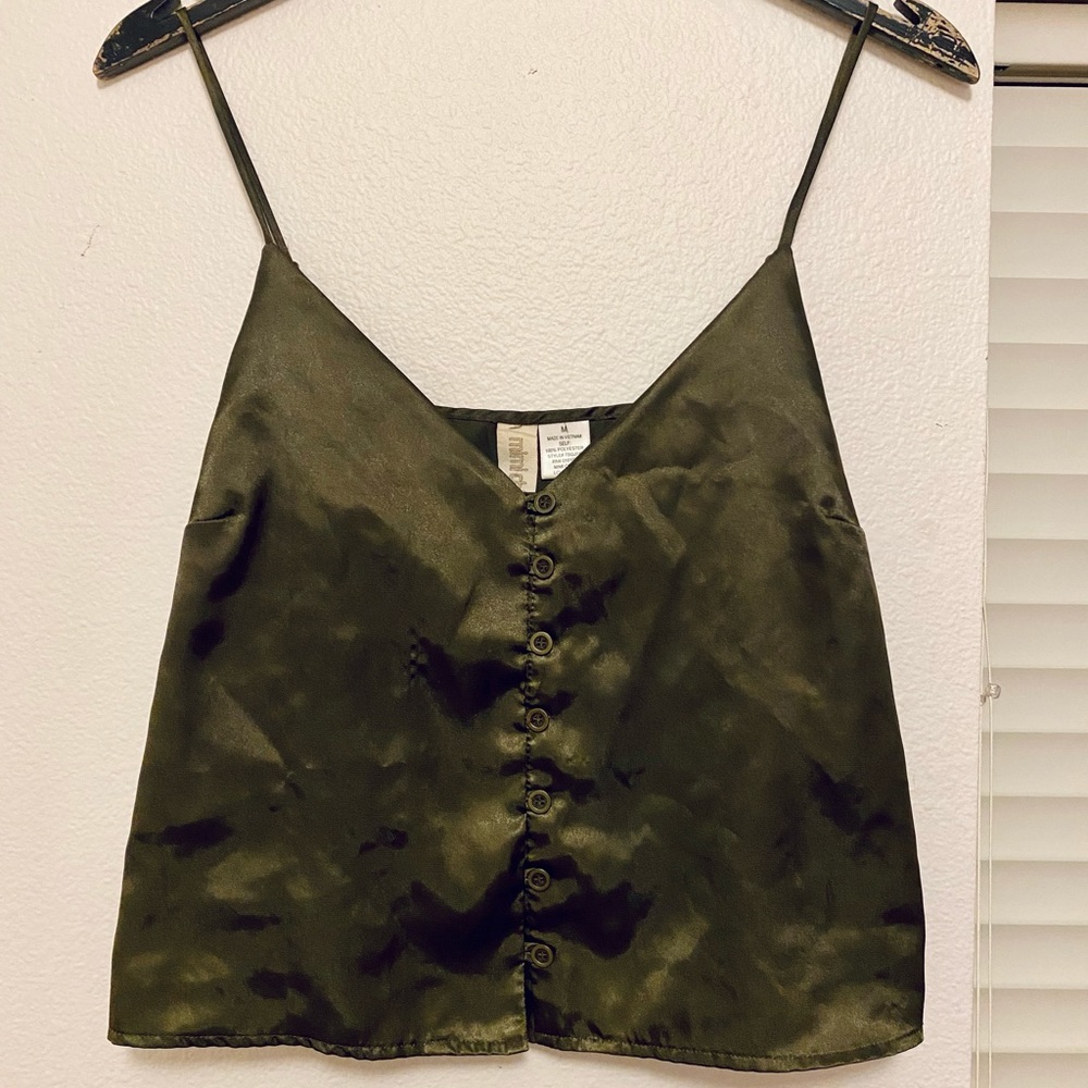 Olive Green Satin Camisole